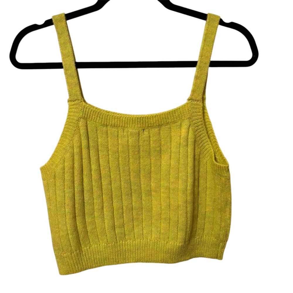 Yellow Green Wild Fable Ribbed Knit Tank Top - Picture 3 of 7